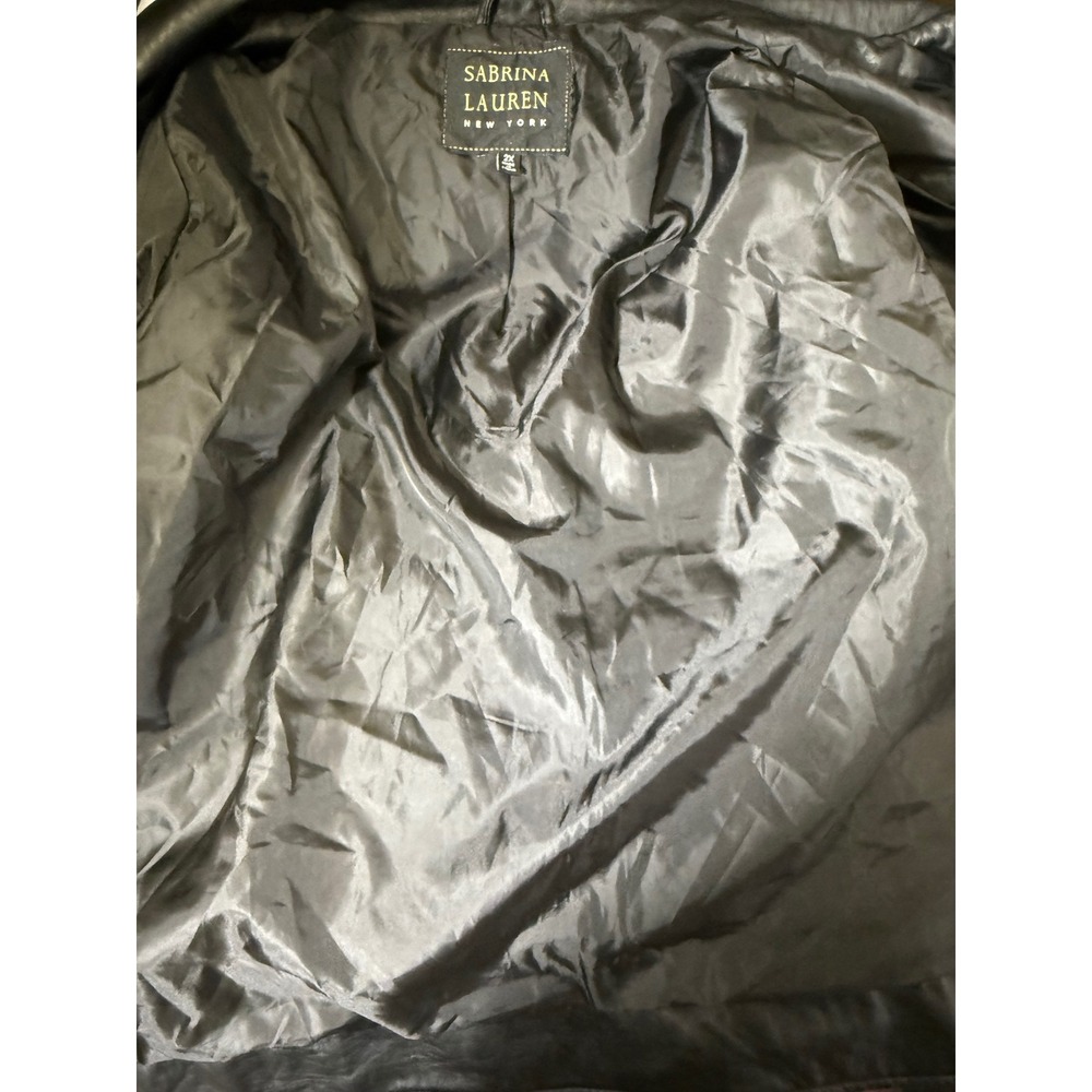 Sabrina Lauren Jacket Size 2X Womens Black Faux Leather PERFECT CONDITION - Picture 11 of 14